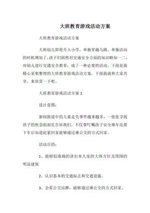 大班教育游戏活动方案.docx