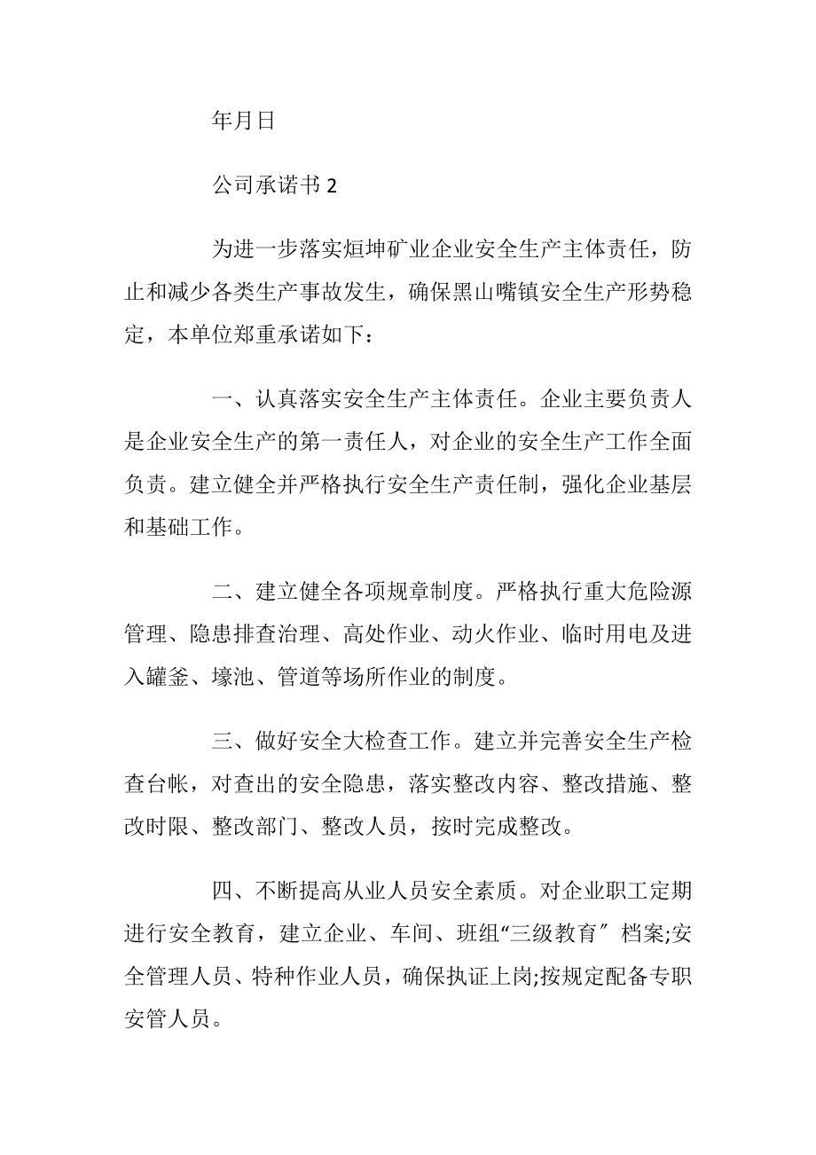 有关公司的承诺书范文_1.docx_第2页