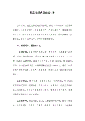 基层治理典型经验材料.docx