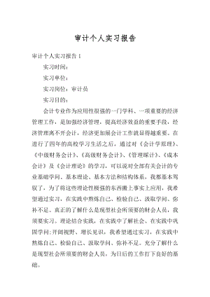 审计个人实习报告汇总.docx