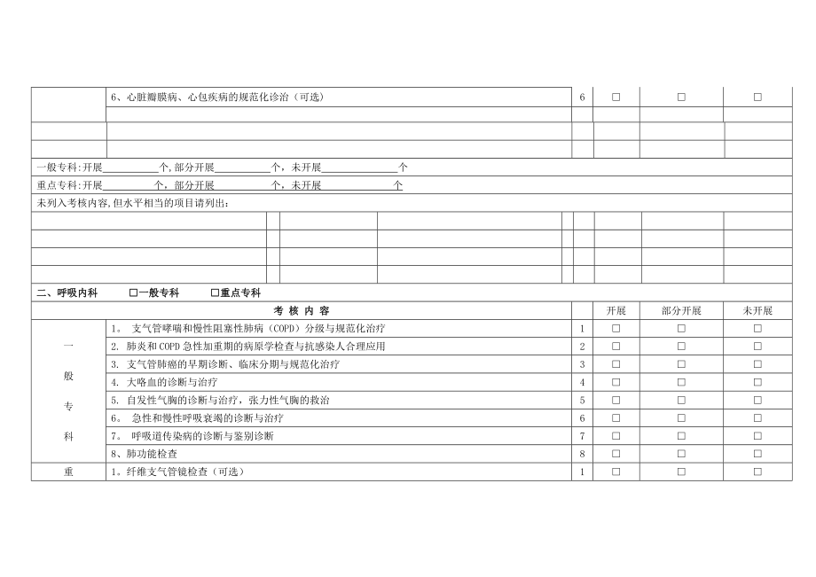 二级综合医院临床科室技术标准分科项目考核.doc_第2页