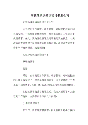 向领导成认错误检讨书怎么写.docx