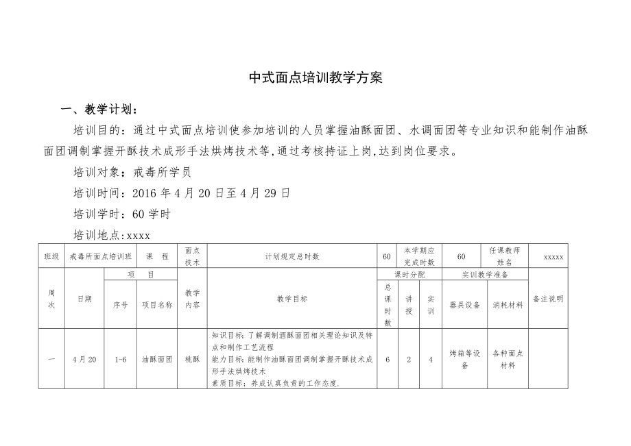 中式面点教学方案.doc_第1页