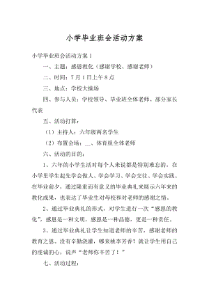 小学毕业班会活动方案最新.docx