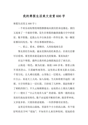 我的寒假生活美文欣赏600字优质.docx