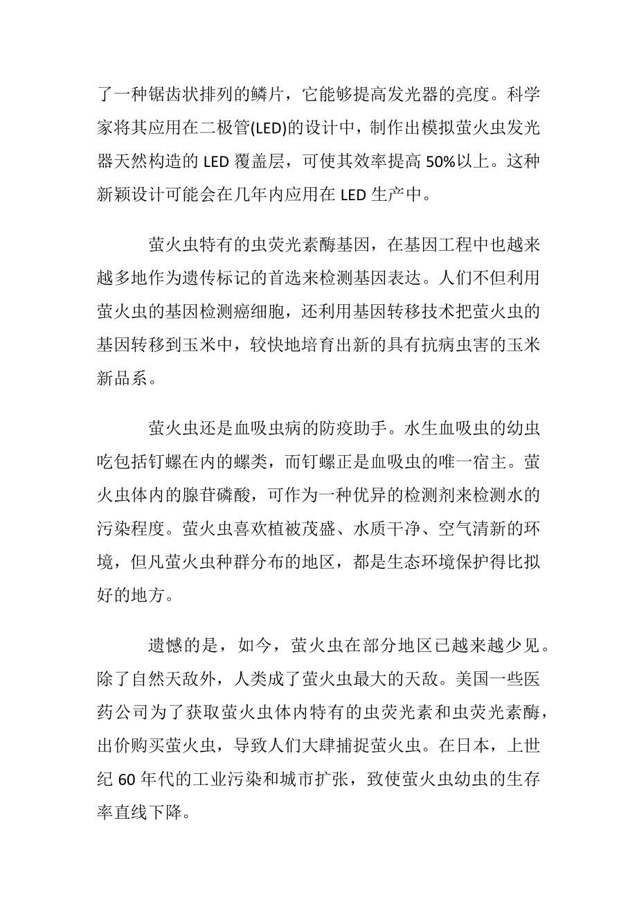 数不尽的萤火虫阅读题答案.docx_第2页