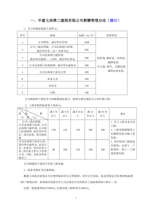 中建七局第三建筑有限公司薪酬管理办法修改说明.doc