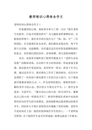 教师培训心得体会作文范例.docx