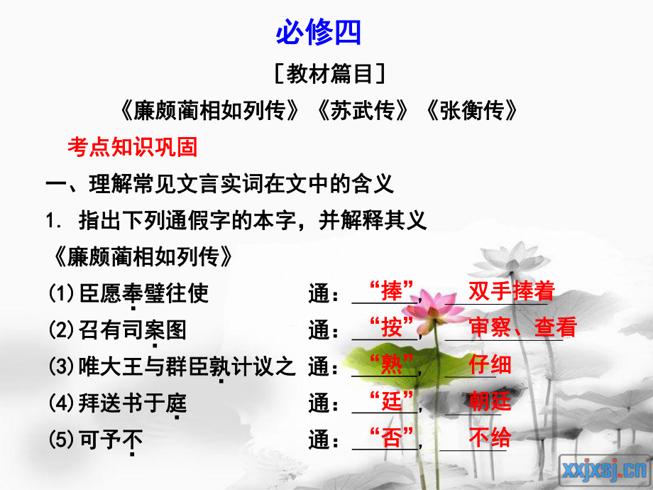 高中语文必修四文言文复习ppt课件.ppt_第1页