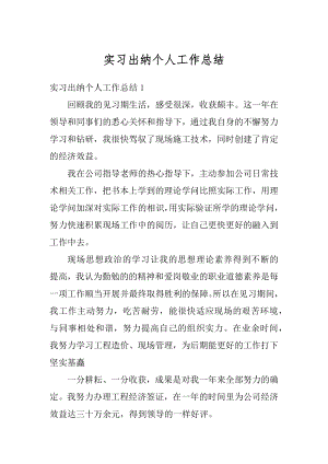 实习出纳个人工作总结例文.docx