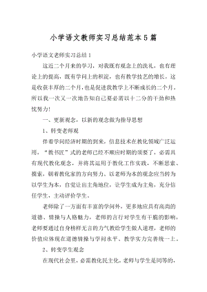 小学语文教师实习总结范本5篇汇总.docx