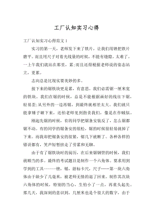 工厂认知实习心得精编.docx