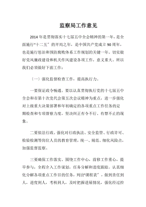 监察局工作意见.docx