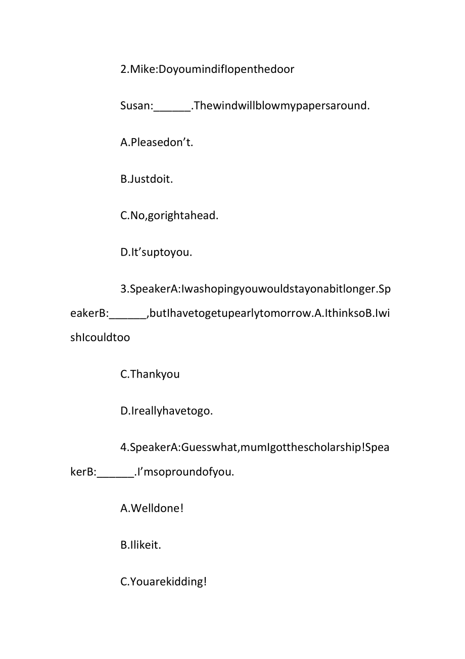 广东成人高等教育学士学位英语水平考试试卷及答案.docx_第2页