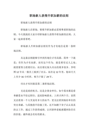 职场新人获得升职加薪的法则.docx