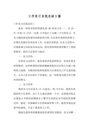 工作实习自我总结5篇精编.docx