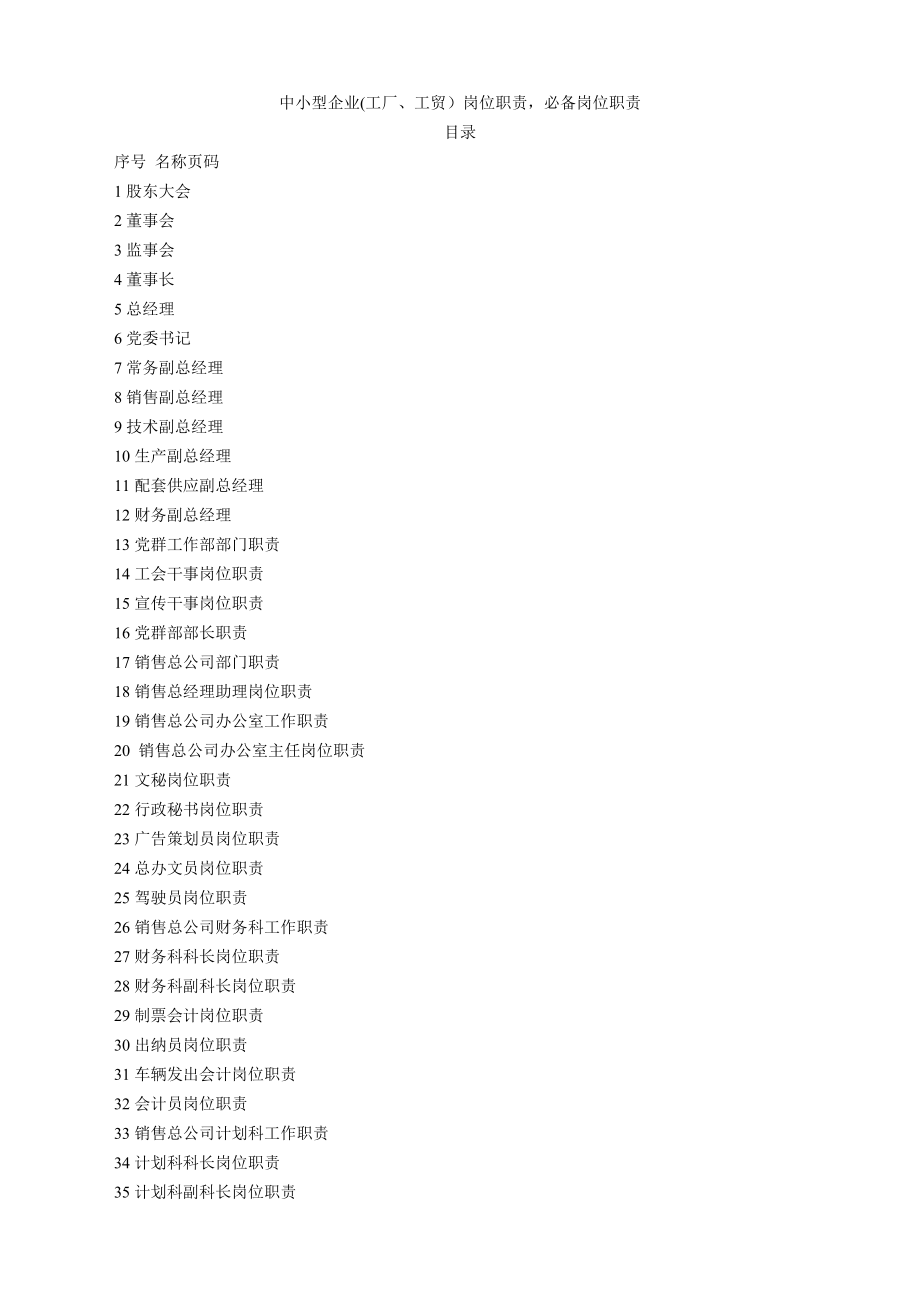 中小型企业(工厂、工贸)岗位职责-必备.doc_第1页