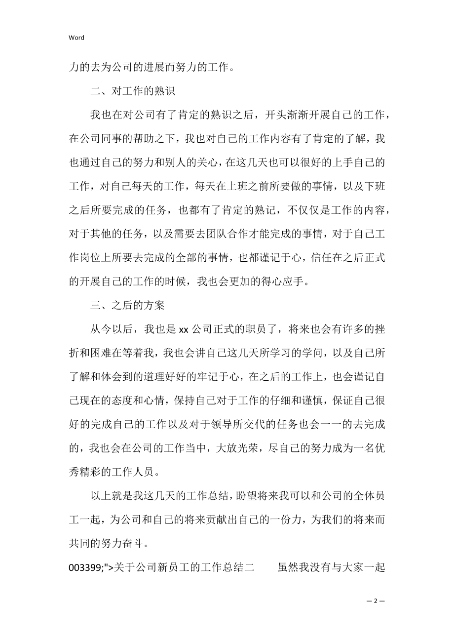 关于公司新员工的工作总结三篇（新员工半年工作总结）.docx_第2页