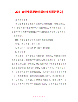 2021大学生暑期政府单位实习报告范文-.doc