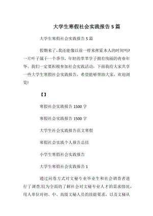 大学生寒假社会实践报告5篇_1.docx