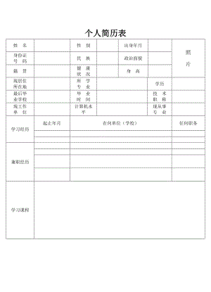 中职生个人简历表.doc