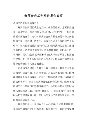 教师助教工作总结报告5篇精编.docx