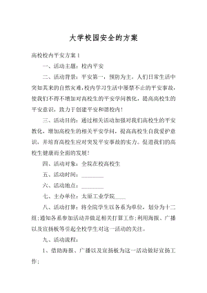 大学校园安全的方案优质.docx