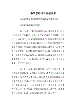 小学老师培训总结反思.docx