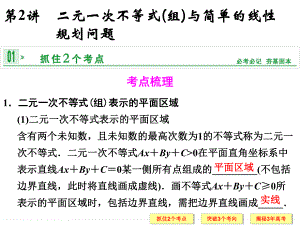 第七章第2讲二元一次不等式(组)与简单的线性规划问题.ppt