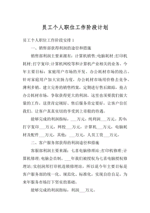 员工个人职位工作阶段计划精编.docx