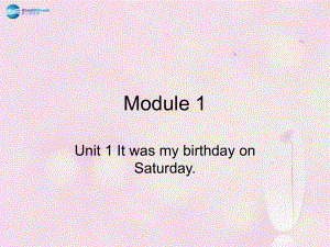 Module1Unit1ItwasmybirthdayonSaturday课件1外研版（一起）.ppt