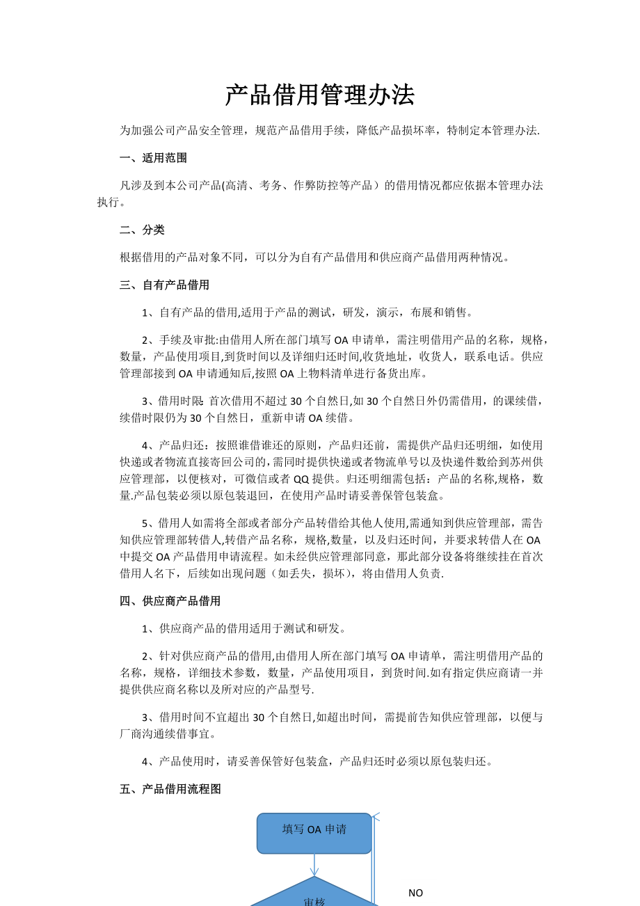 产品借用管理办法.doc_第1页