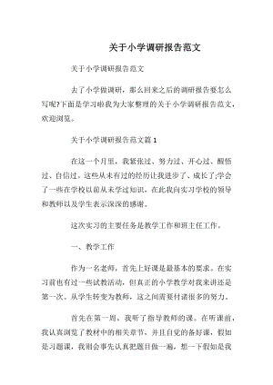 关于小学调研报告范文_1.docx