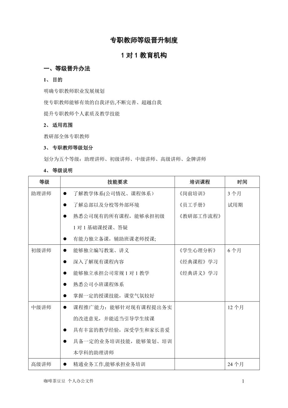 专职教师等级晋升制度.doc_第1页