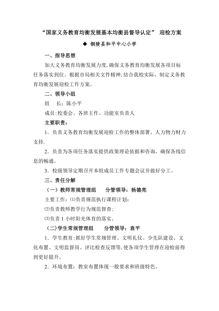 中心小学迎检方案.doc_第1页