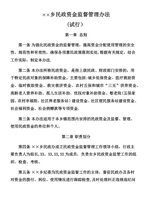 乡镇民政资金监督管理办法.docx