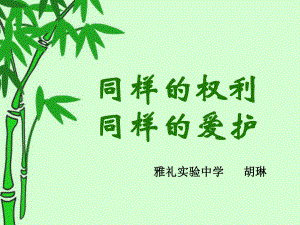 雅礼实验中学政治胡琳《同样的权利同样的爱护》.ppt