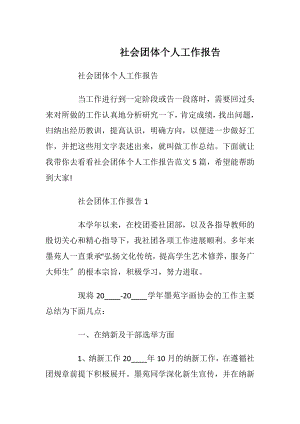 社会团体个人工作报告.docx