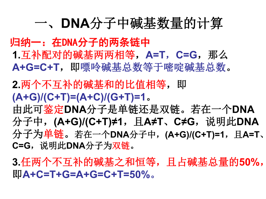 DNA分子中碱基互补配对规律的有关计算.ppt_第2页