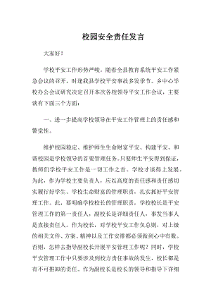 校园安全责任发言-精品文档.docx