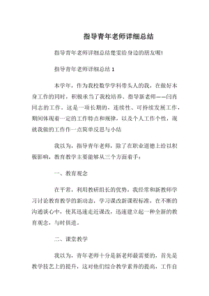 指导青年老师详细总结.docx