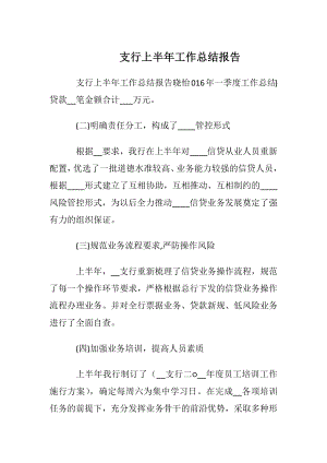 支行上半年工作总结报告.docx