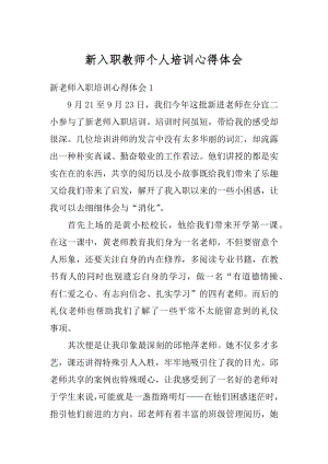 新入职教师个人培训心得体会精选.docx