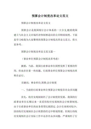 预算会计制度改革论文范文.docx