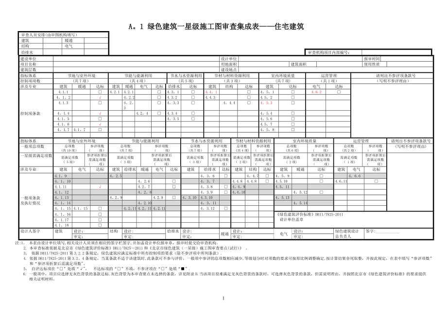 北京市绿色建筑一星级施工图审图报审表14.9.01.doc_第1页