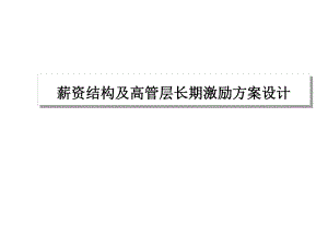 薪资结构及高管层长期激励方案设计ppt课件.ppt