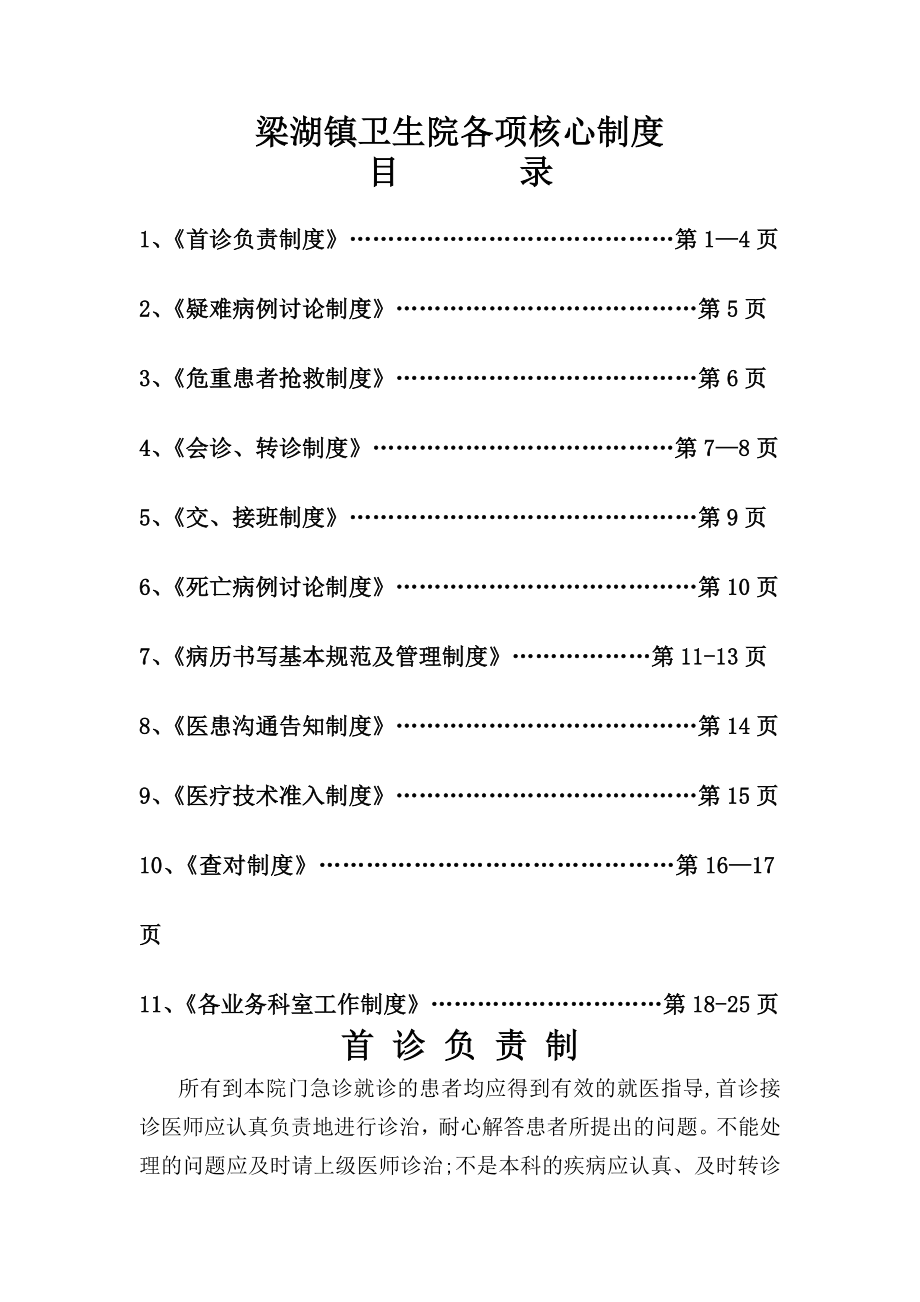 乡镇卫生院医疗安全核心制度.doc_第1页