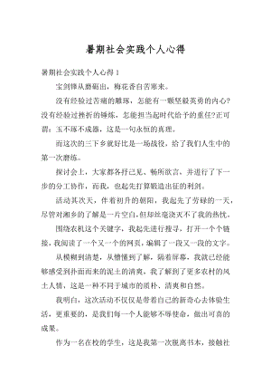 暑期社会实践个人心得汇编.docx