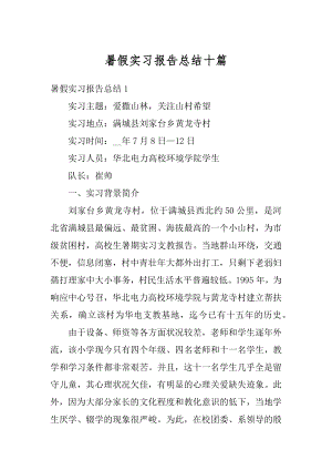 暑假实习报告总结十篇例文.docx