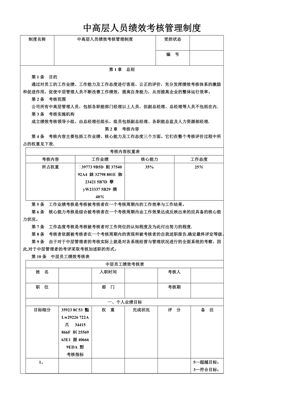 中高层人员绩效考核管理制度.doc_第1页